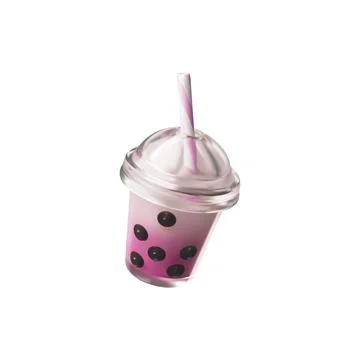 Bubble tea with tapioca pearls and straw, milkshake cocktail in takeaway drink Stock Illustration