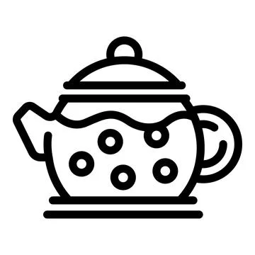 Bubble teapot icon outline vector. Iced tea kettle Stock Illustration