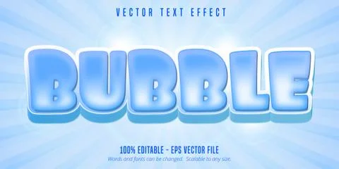 Bubble text, cartoon style editable text effect Stock Illustration