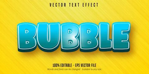 Bubble text, cartoon style editable text effect Stock Illustration