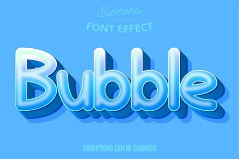 Bubble text, editable font effect Stock Illustration