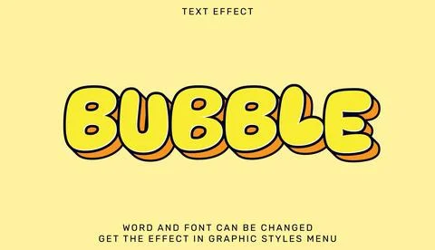 Bubble text effect in 3d style Stock Illustration