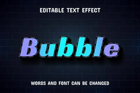 Bubble text - neon style text effect Stock Illustration