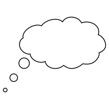 Bubble think dream icon, cloud hot air balloon, comic box template Stock Illustration
