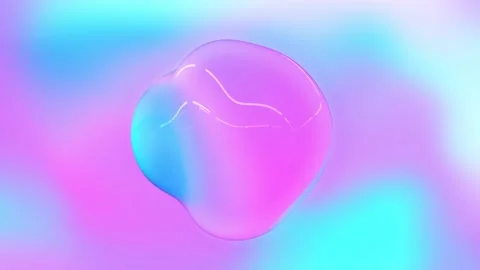 Bubble with transparent surface on iridescent color gradient background. Stock Footage 263995293