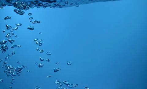 Bubble under water back ground Copy space Stock Photos