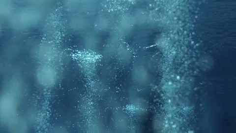 Bubble under water in deep olympic swimming pool Stock Footage 135086290