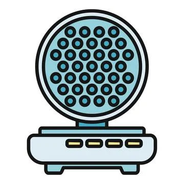 Bubble waffle maker outline icon flat vector style 스톡 일러스트