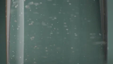 Bubble in water close-up. Movement of bubbles. Adding air to water Stock Footage 268989781