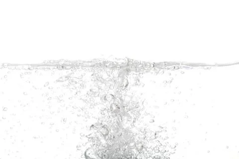 Bubble of water isolated on white background with space for copy. Stock Photos