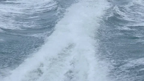 Bubble wave from speed boat Stock Footage 84446773