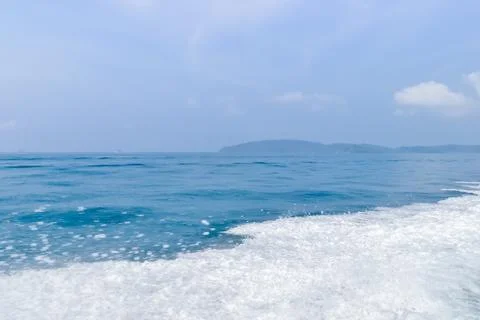 Bubble wave of speed boat Stock Photos
