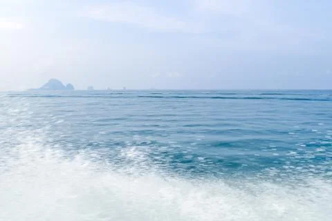 Bubble wave of speed boat Stock Photos