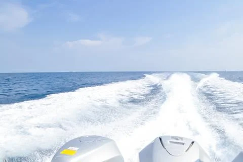 Bubble wave of speed boat Foto stock