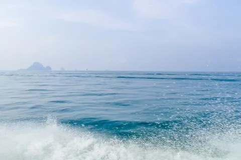 Bubble wave of speed boat Stock Photos