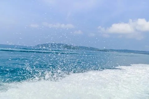 Bubble wave of speed boat Stock Photos
