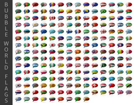 Bubble world flags Stock Illustration