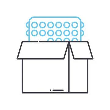 Bubble wrap line icon, outline symbol, vector illustration, concept sign Stock Illustration