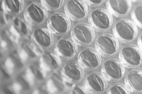 Bubble wrap macro photo with selective focus Stock Photos