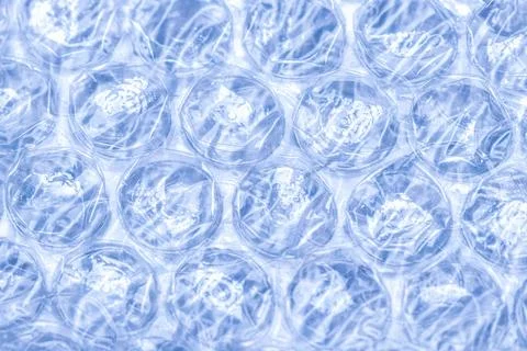 Bubble wrap macro photo with selective focus. Stock Photos