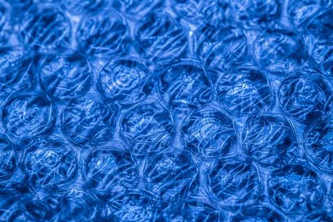 Bubble wrap macro photo with selective focus. Stock Photos