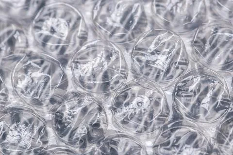 Bubble wrap macro photo with selective focus. Stock Photos