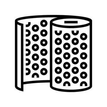 Bubble wrap plastic line icon vector illustration Stock Illustration