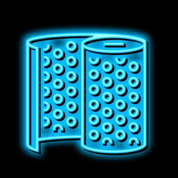 Bubble wrap plastic neon glow icon illustration Stock Illustration