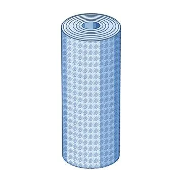 Bubble wrap roll protecting delicate objects during shipping Stock Illustration
