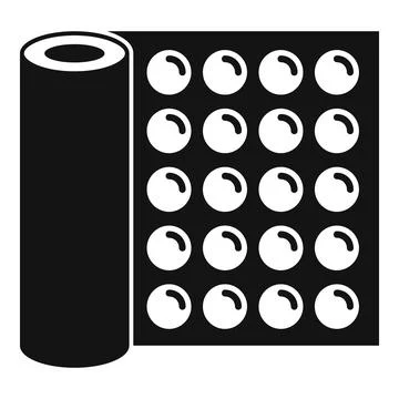 Bubble wrap roll protecting fragile parcel packaging Illustrazione stock