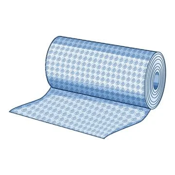 Bubble wrap roll providing packaging material protection Illustrazione stock