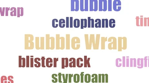 Bubble Wrap Tag Cloud Animated Isolated Stock Footage 103561321