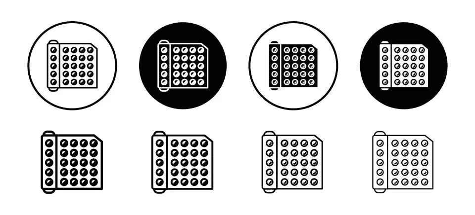 Bubble wrap vector icon set collection. Bubble wrap Outline flat Icon. Stock Illustration