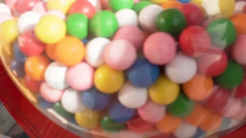 Bubblegum machine. Oldschool funky machine with colorfull bubblegums. Stock Footage 105696116