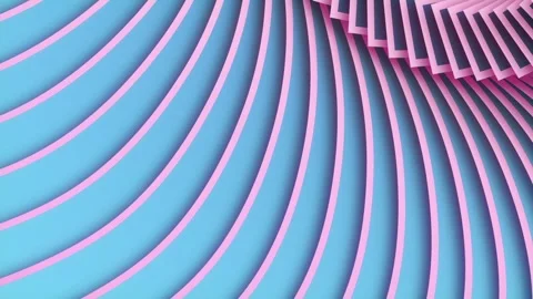 Bubblegum Pink and Blue 3D Kinetic Wave Loop Stock Footage 340198774