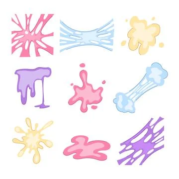 Bubblegum set cartoon vector illustration Stock Illustration