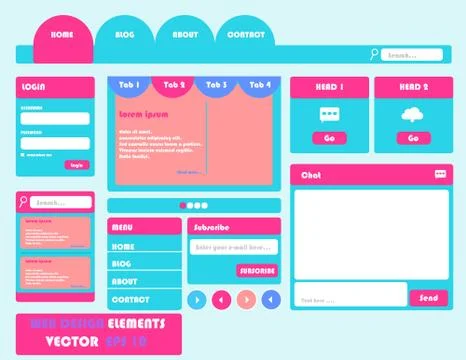 Bubblegum web elements Stock Illustration