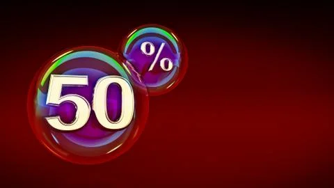 Bubbles 50 percent. 3d rendering Stock Illustration
