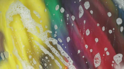 Bubbles and colorful laundry Stock Footage 582882