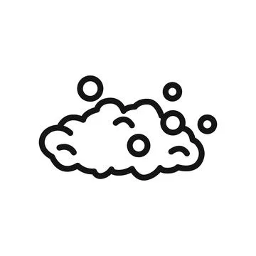 Bubbles and foam icon linear vector graphics sign Stock Illustration