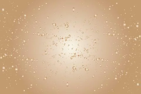 Bubbles and Sparkles on a Golden Gradient, abstract brown background Illustrazione stock