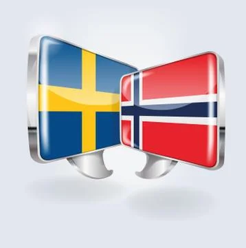 Bubbles and speech in Swedish and Norwegian in Scandinavia Stock Illustration