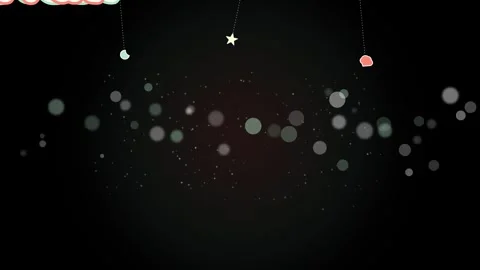 Bubbles and stars floating on a black background with abstract effects Stock Footage 344591171
