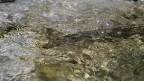 Bubbles and sunlight effects on flowing water (slow motion) Video stock 212749263