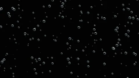 Bubbles are filled with carbon dioxide and float upwards. Animation on a black Stock Footage 115241928
