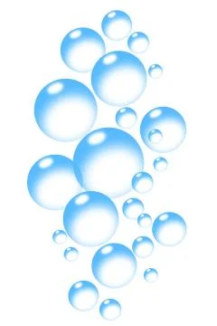 Bubbles background blue on white soap fizz Stock Illustration