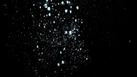 Bubbles on black background. boiling water close up Stock Footage