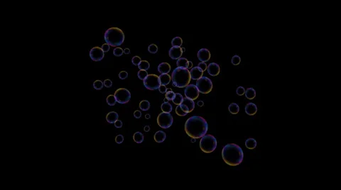 Bubbles on black background (center) compact Video stock 25259744