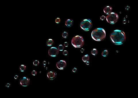 Bubbles on black background Stock Photos