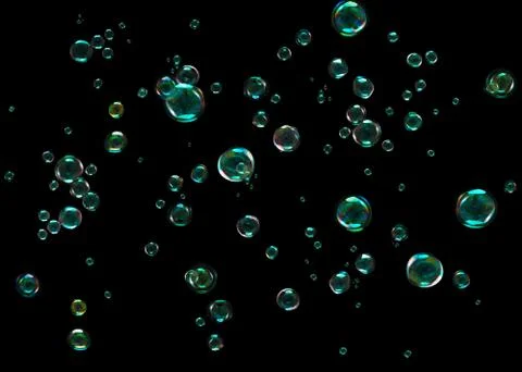 Bubbles on black background Stock Photos